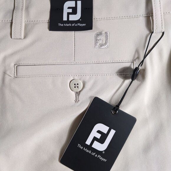 FootJoy Golf Shorts Mens 40 Khaki  9" Performance Stretch Flat Front - Picture 10 of 11